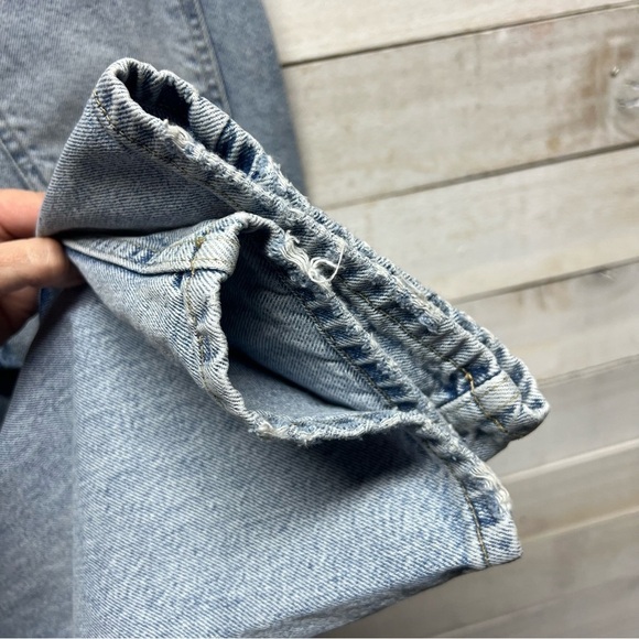 We The Free Jeans Womens 29 Blue Button Fly High Rise Straight Leg Distressed - Picture 5 of 13